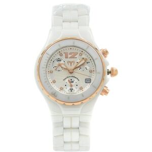 Technomarine MoonSun White Ceramic Steel Diamond Quartz Ladies Watch